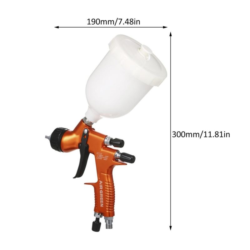 High Volume Low Pressure  Gravity Feed Sprayer 1.3mm Nozzle Highly Atomized Paint Spray Tool Mini Air Paint Sprayer with 600ml Cup for Car Furniture Body Repair Painting Orange  |   Power Tool Parts Power & Electrical Tools Multicolor