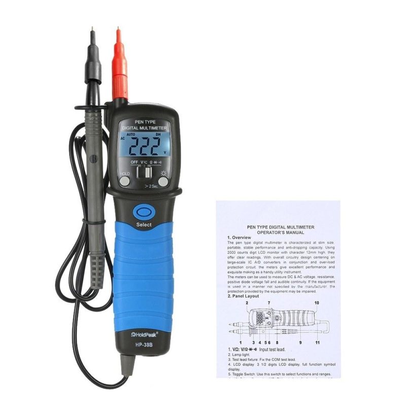 HoldPeak HP-38B Handheld Pen Type Digital Multimeter  |   Digital Multimeters & Oscilloscopes Digital Multimeters & Oscilloscopes Digital Multimeters & Oscilloscopes