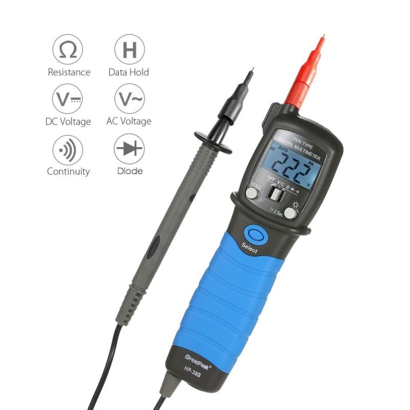 HoldPeak HP-38B Handheld Pen Type Digital Multimeter  |   Digital Multimeters & Oscilloscopes Digital Multimeters & Oscilloscopes Digital Multimeters & Oscilloscopes