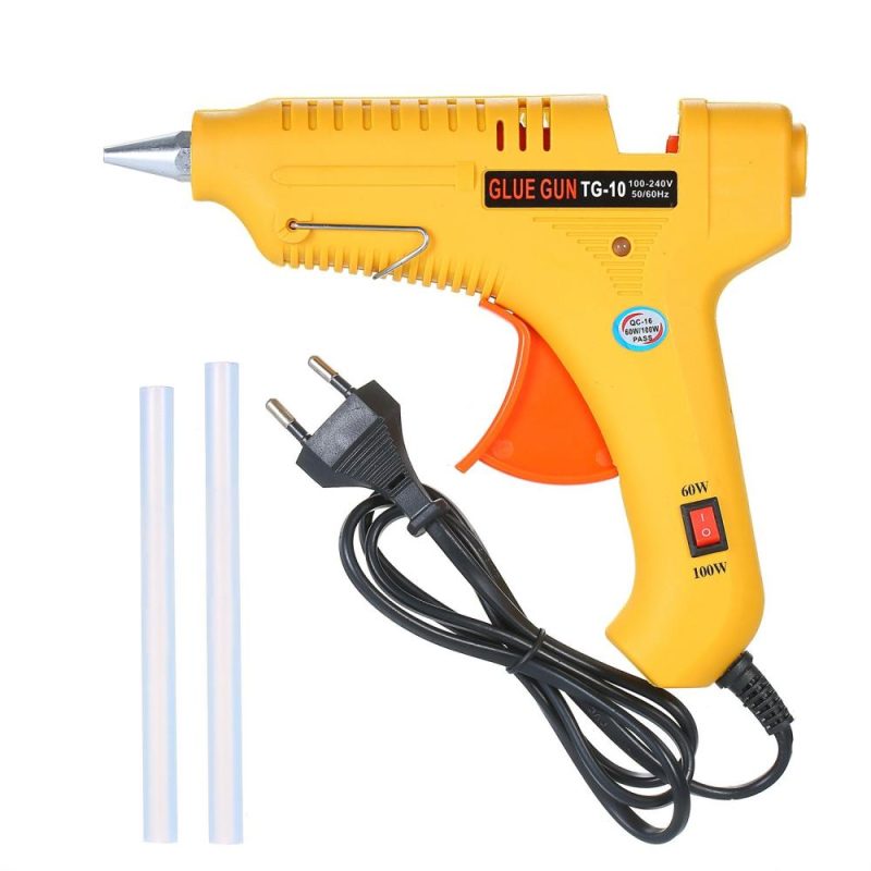 Hot Melt Glue Gun 60W/100W Power Adjustable Hot Melt Glue Machine Multifunctional Industrial Household DIY Glue Gun Yellow GT-10  |   Glue Gun Power & Electrical Tools Glue Gun