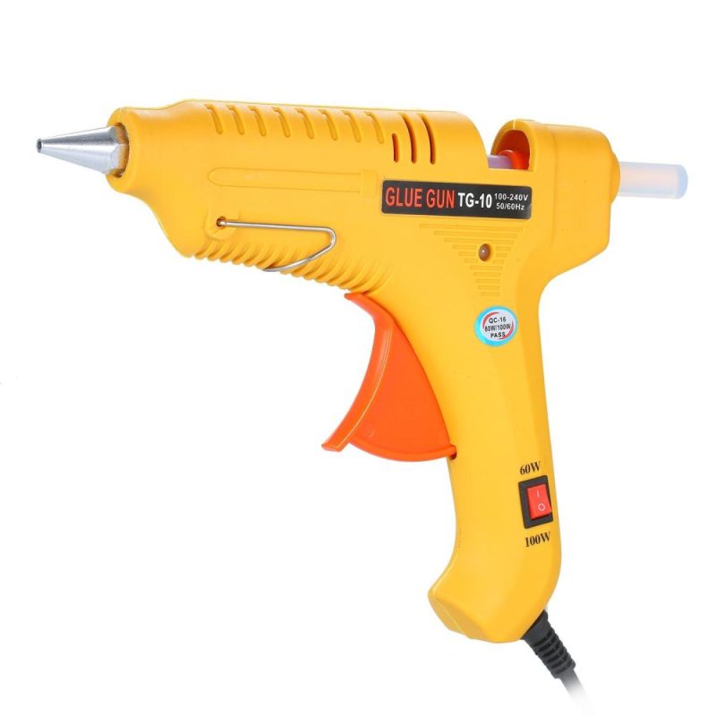 Hot Melt Glue Gun 60W/100W Power Adjustable Hot Melt Glue Machine Multifunctional Industrial Household DIY Glue Gun Yellow GT-10  |   Glue Gun Power & Electrical Tools Glue Gun