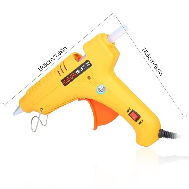 Hot Melt Glue Gun 60W/100W Power Adjustable Hot Melt Glue Machine Multifunctional Industrial Household DIY Glue Gun Yellow GT-10  |   Glue Gun Power & Electrical Tools Glue Gun