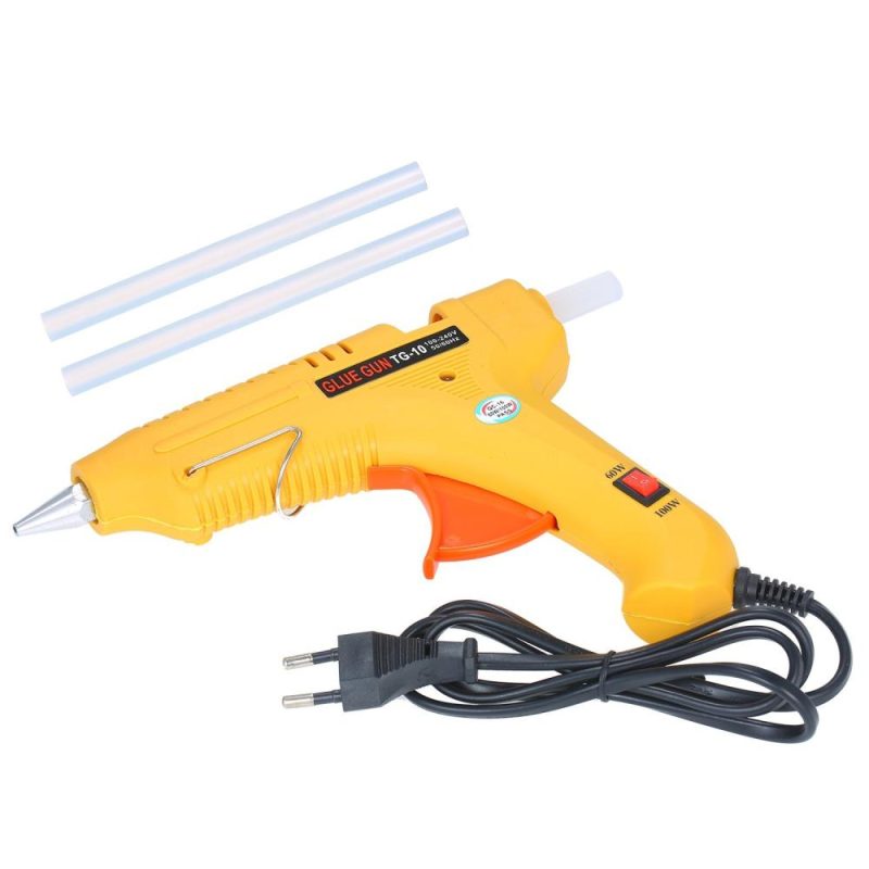 Hot Melt Glue Gun 60W/100W Power Adjustable Hot Melt Glue Machine Multifunctional Industrial Household DIY Glue Gun Yellow GT-10  |   Glue Gun Power & Electrical Tools Glue Gun