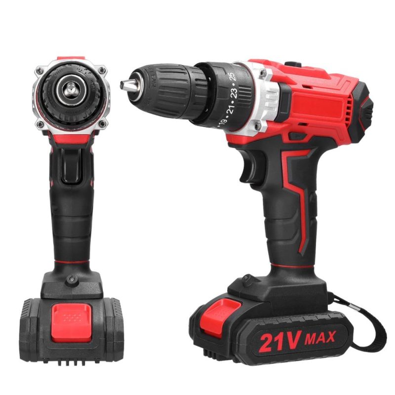 Household Multifuctional 21V Electric Drill Brush Motor 2 Speeds Control Stepless Speed Regulation Rotation Ways Adjustment 25 Gears of Torques Adjustable Lithium Drill  |   Electrical Equipment & Supplies Electrical Equipment & Supplies Electrical Equipment & Supplies