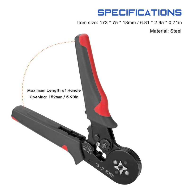 HSC8 6-4 0.25-10m㎡ AWG23-7 Ferrule Crimping Tool Kit High Hardness Crimper Plier with 1200pcs Wire Ferrules Crimp Ends Terminal  |   Machinery Parts Hardware & Gadgets Machinery Parts