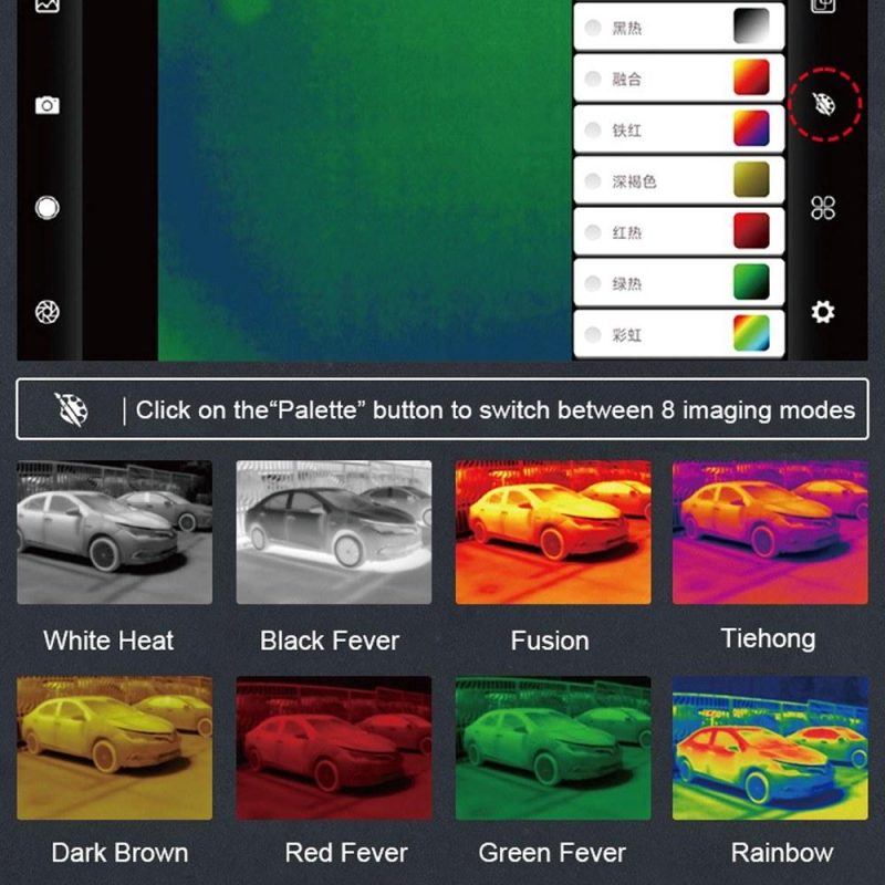 HT-203U 256*192 Pixels Mobilephone Thermal Imager -20℃ to 550℃ Temperature Measurement 25Hz Infrared Camera Detail Enhancement 8 Color Palette Design 3 Language Selection  |   Infrared Thermometer Infrared Thermometer Black