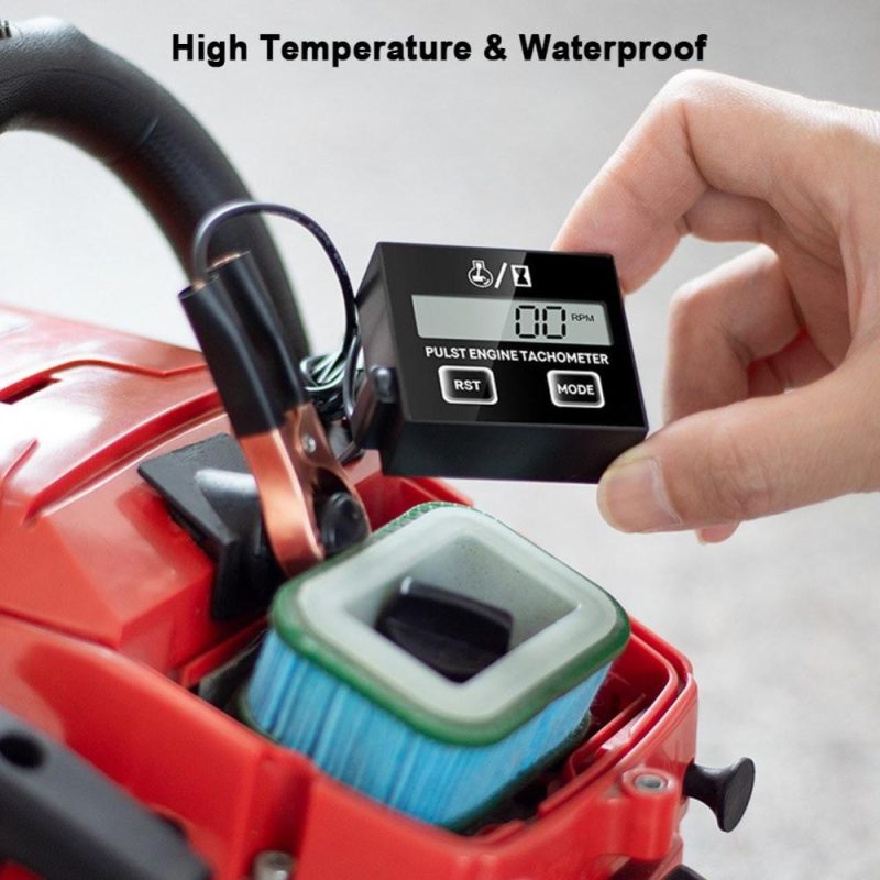 Induction Chainsaw Lawn Mower High Tachometer Digital LCD Display Clip Type Inductive Pulse Tachometer Gasoline Engine Maintenance Debugging Timer  |   Other Instruments Measurement & Analysis Instruments Black