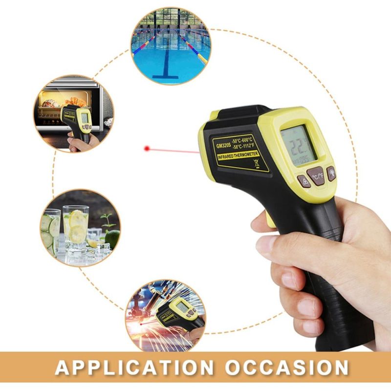 Infrared Thermometer, Non-Contact Digital Laser Temperature Gun -58°F to 1112°F (-50°C to 600°C) with LCD Display  |   Others Others Black