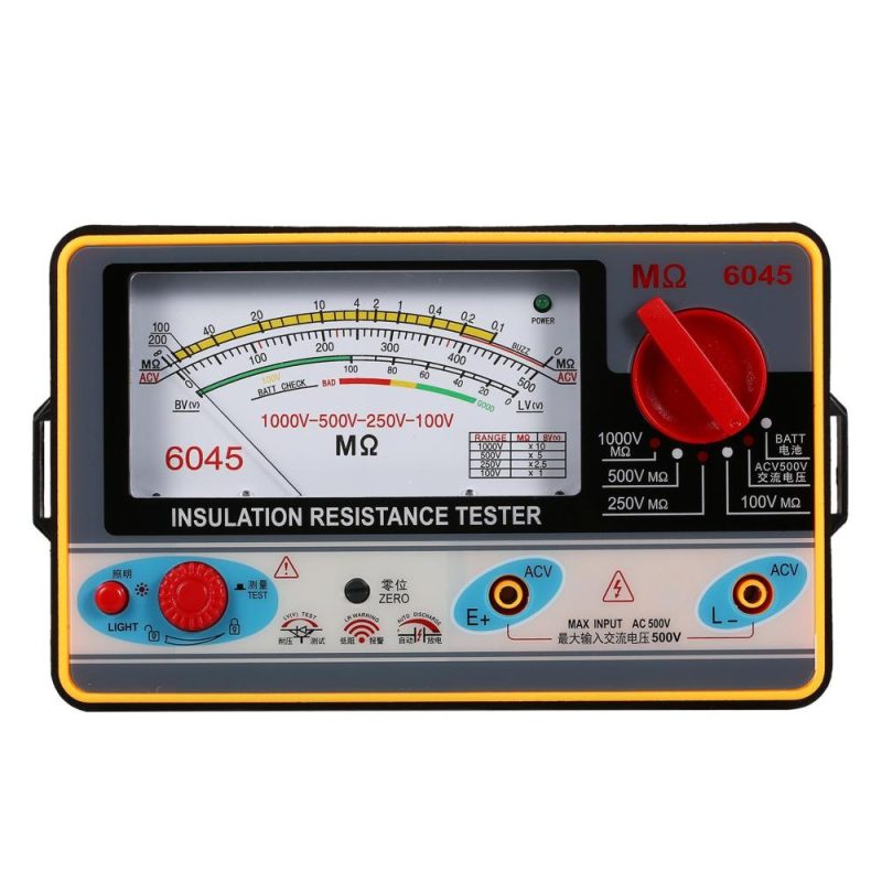 Insulation Resistance Meter Digital Ohmmeter  Handheld Insulation Tester Megameter 0-2000MΩ 100V/250V/500V/1000V High Accuracy Megohmmeter Insulation Measurement Instrument  |   Electrical Measuring Tools Electrical Measuring Tools Black