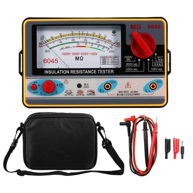 Insulation Resistance Meter Digital Ohmmeter  Handheld Insulation Tester Megameter 0-2000MΩ 100V/250V/500V/1000V High Accuracy Megohmmeter Insulation Measurement Instrument  |   Electrical Measuring Tools Electrical Measuring Tools Black