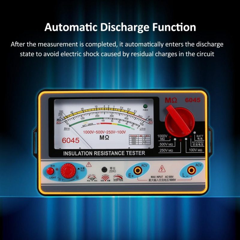 Insulation Resistance Meter Digital Ohmmeter  Handheld Insulation Tester Megameter 0-2000MΩ 100V/250V/500V/1000V High Accuracy Megohmmeter Insulation Measurement Instrument  |   Electrical Measuring Tools Electrical Measuring Tools Black