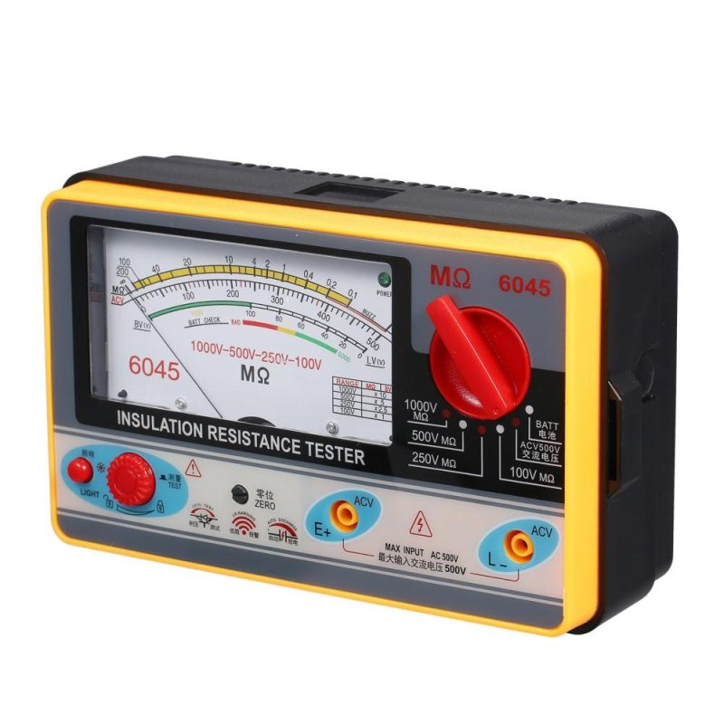 Insulation Resistance Meter Digital Ohmmeter  Handheld Insulation Tester Megameter 0-2000MΩ 100V/250V/500V/1000V High Accuracy Megohmmeter Insulation Measurement Instrument  |   Electrical Measuring Tools Electrical Measuring Tools Black