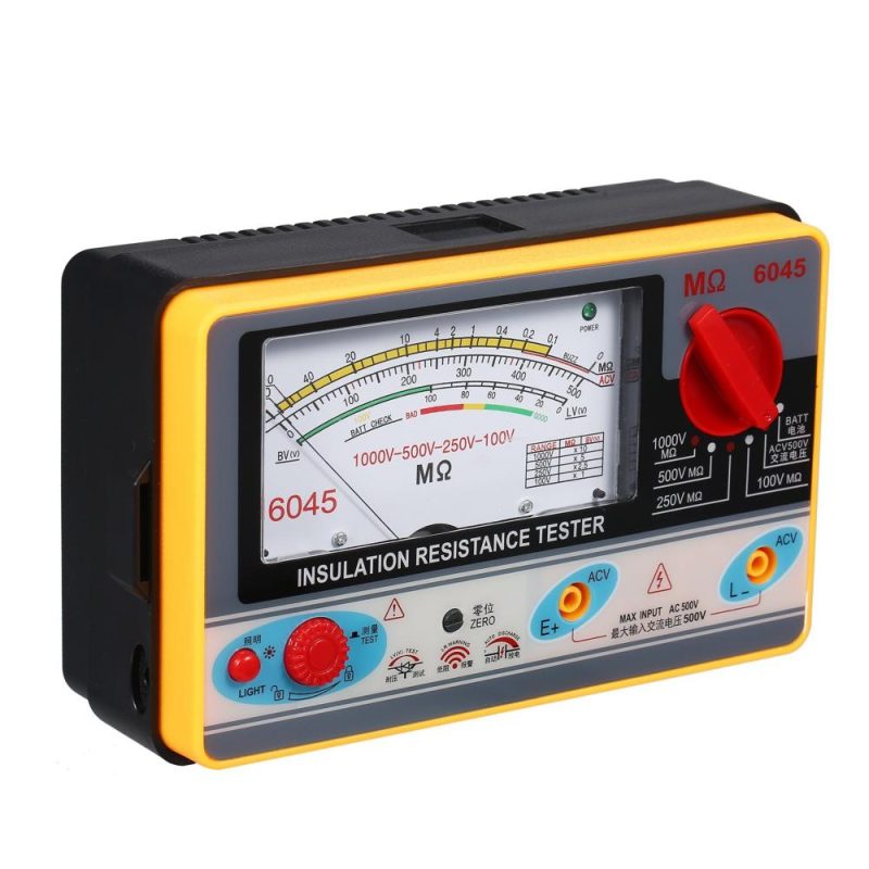 Insulation Resistance Meter Digital Ohmmeter  Handheld Insulation Tester Megameter 0-2000MΩ 100V/250V/500V/1000V High Accuracy Megohmmeter Insulation Measurement Instrument  |   Electrical Measuring Tools Electrical Measuring Tools Black