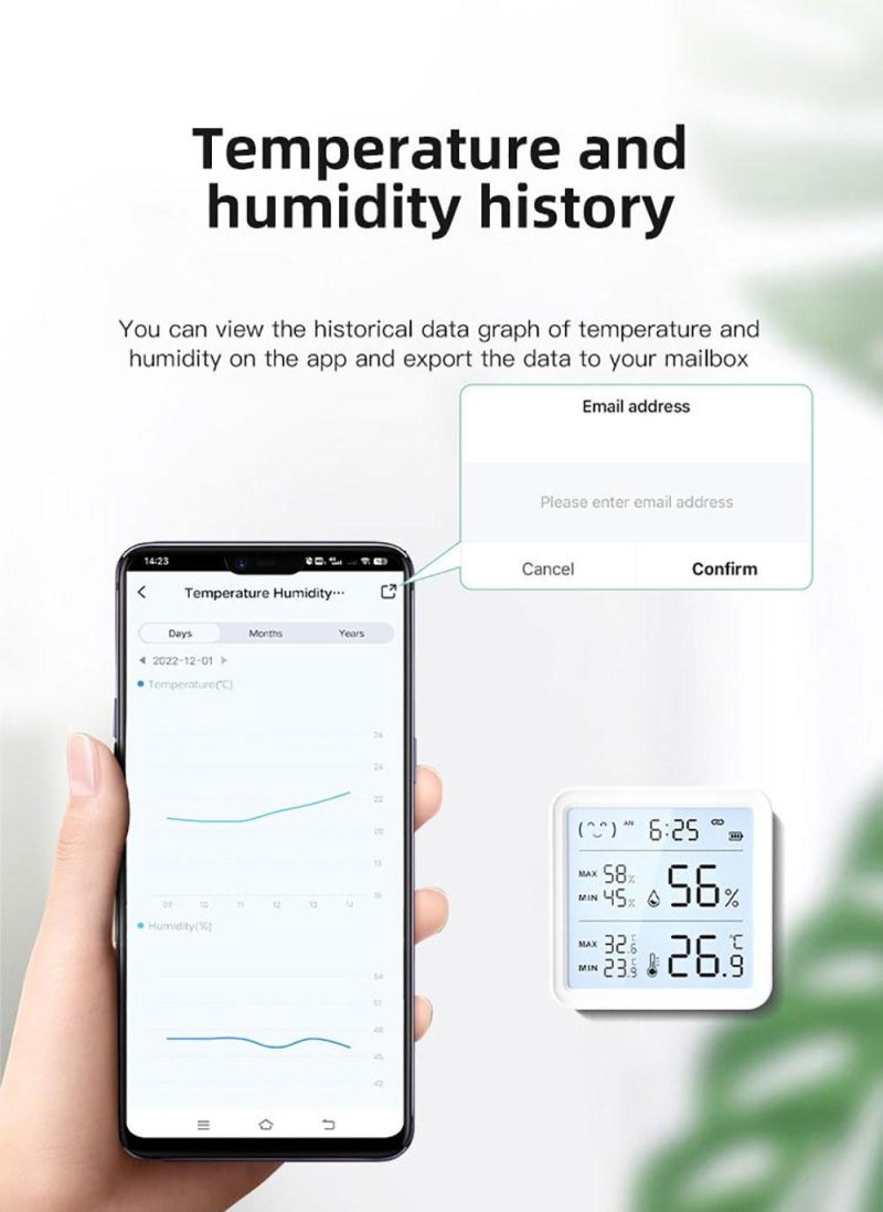 Intelligent BT Wireless Temperature and Humidity Sensor Intelligent Linkage Detector Wireless Temperature and Humidity Meter Sensor  |   Temperature & Humidity Measurements Measurement & Analysis Instruments Temperature & Humidity Measurements