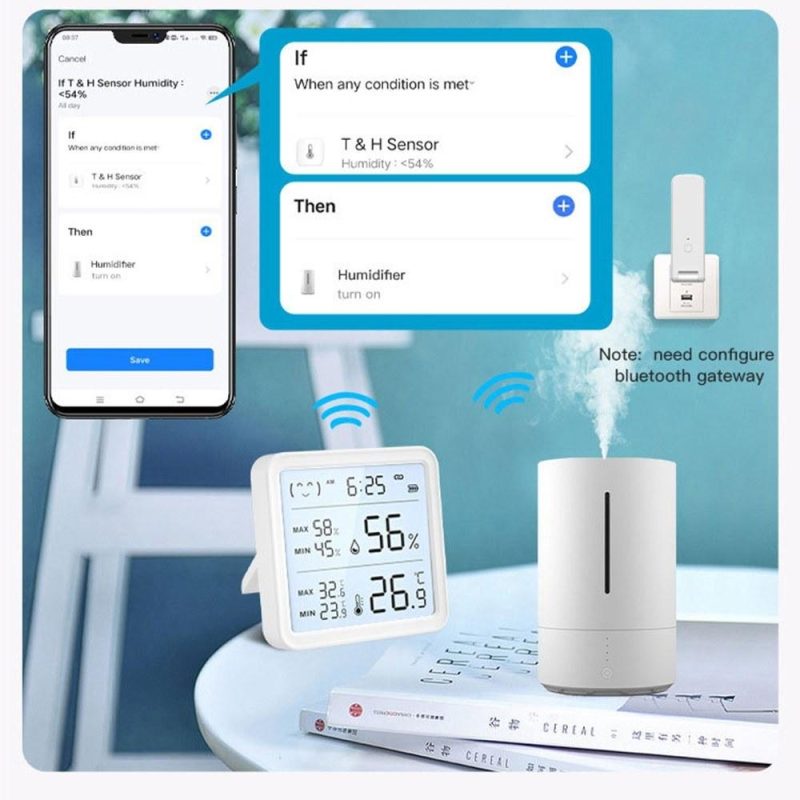 Intelligent BT Wireless Temperature and Humidity Sensor Intelligent Linkage Detector Wireless Temperature and Humidity Meter Sensor  |   Temperature & Humidity Measurements Measurement & Analysis Instruments Temperature & Humidity Measurements