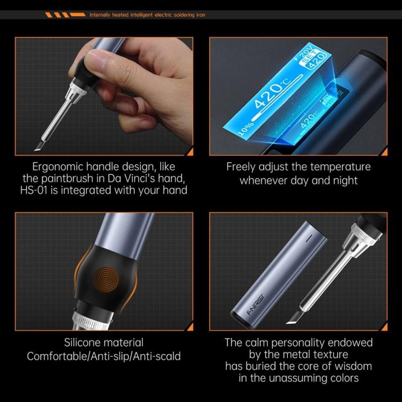 Intelligent Electric Soldering Iron Portable Soldering Station with 0.87inch OLED Display (Soldering Iron & 6 * Soldering Bit)  |   Power Tool Parts Power & Electrical Tools Black1/Blue 1/Black 2/Blue/Blue-2/Black