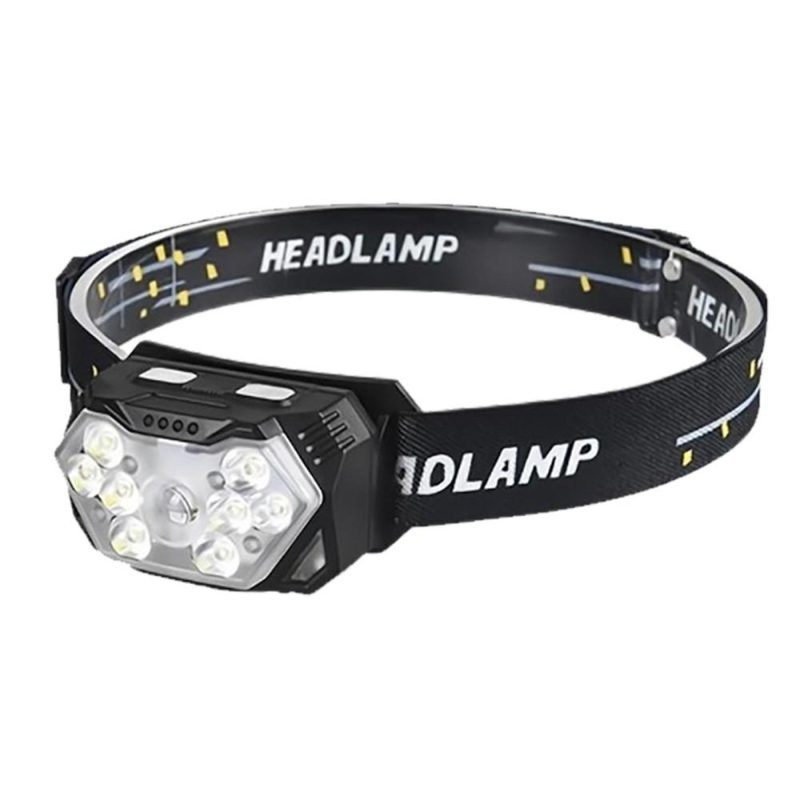 Intelligent LED Waving Sensor Headlamp Seven Levels Dimming Adjustent Night Painting Illuminating Lamp with 45° Adjustable Bracket  |   Safety & Protective Gear Professional Tools Black