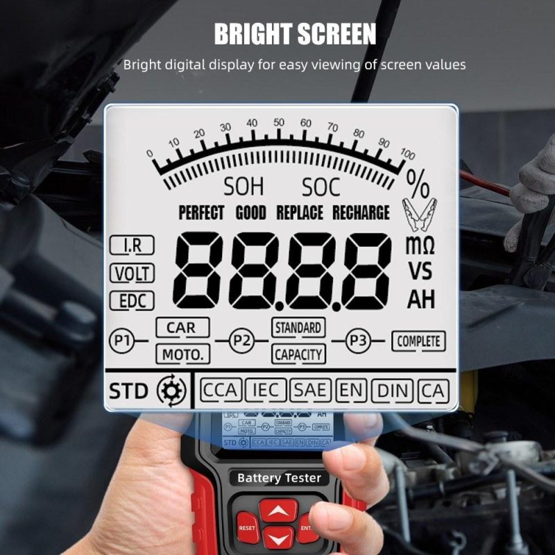 Internal Resistance Tester 12Volt/24Volt Intelligent Car Motorcycle Battery Tester Portable Digital Display Battery Test Device  |   Battery Testers Battery Testers Battery Testers