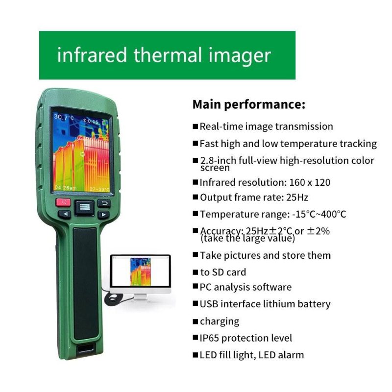 JD-108 160*120 Infrared Thermal Imager Portable Color Digital Display Heating Detector Handheld Temperature Imaging Camera  |   Infrared Thermometer Infrared Thermometer Green