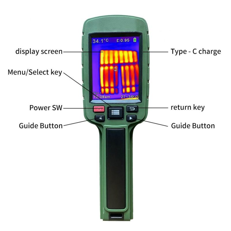 JD-108 160*120 Infrared Thermal Imager Portable Color Digital Display Heating Detector Handheld Temperature Imaging Camera  |   Infrared Thermometer Infrared Thermometer Green