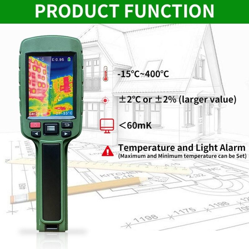 JD-108 160*120 Infrared Thermal Imager Portable Color Digital Display Heating Detector Handheld Temperature Imaging Camera  |   Infrared Thermometer Infrared Thermometer Green