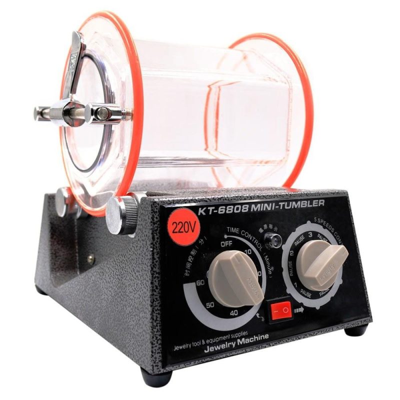 Jewelry Tumbler Polisher 3KG 6.6Lb Mini Rotary Barrel Polishing Machine Bidirectional Rotation Time/ Speed Switchable for Coins Metal Rust Removal Surface Polishing Finishing  |   Electrical Equipment & Supplies Electrical Equipment & Supplies Black