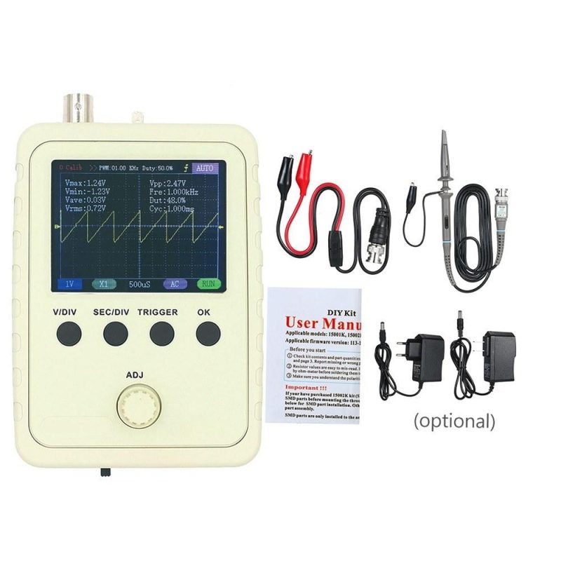 KKmoon 2.4″ TFT Digital Oscilloscope Kit with Power Supply and BNC-Clip Cable Probe  |   Digital Multimeters & Oscilloscopes Digital Multimeters & Oscilloscopes Digital Multimeters & Oscilloscopes