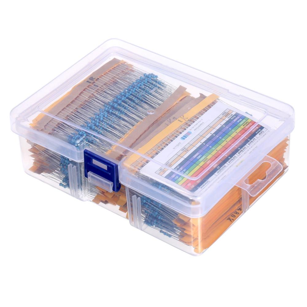 KKmoon 2600pcs 130 Values 1/4W 0.25W 1% Metal Film Resistors Assorted Pack Kit Set Lot Resistors Assortment Kit  |   Connectors & Components Connectors & Components Connectors & Components