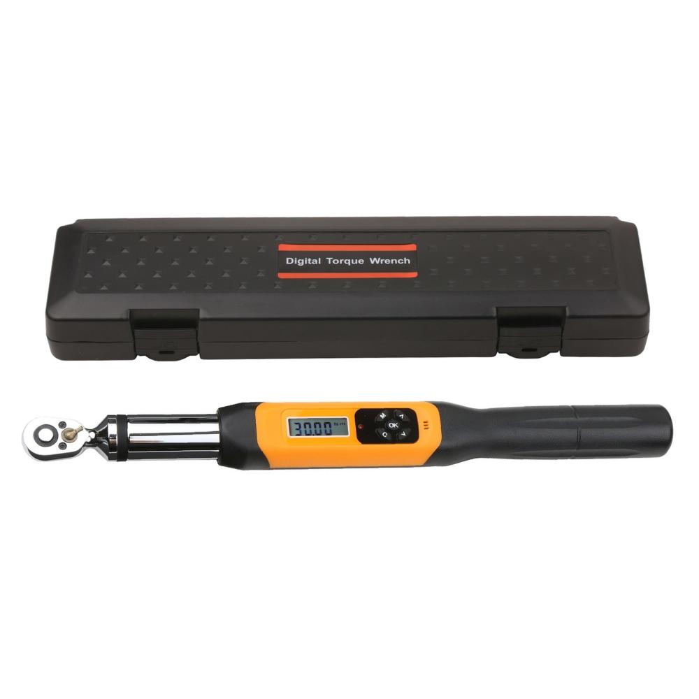 KKmoon 3/8 Inch Digital Torque Wrench Electronic Torque Wrench with Buzzer & LCD Alarm (0.3-30 N.m)  |   Electrical Equipment & Supplies Electrical Equipment & Supplies Black & Orange