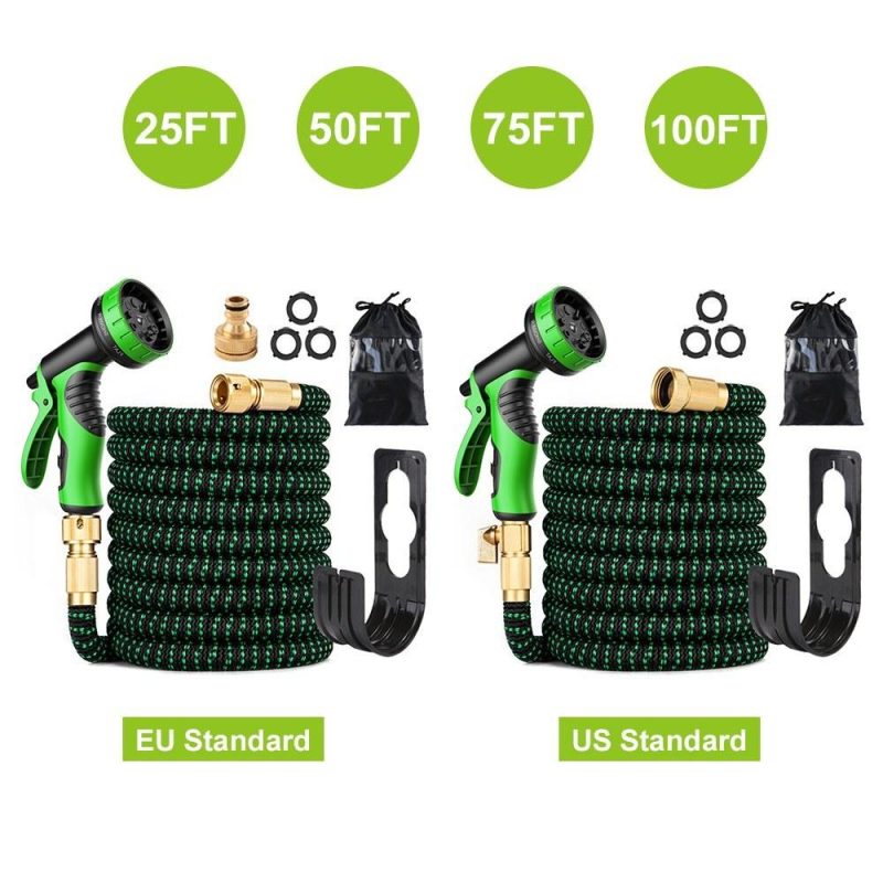 KKmoon 75ft Expandable Garden Hose with 9 Function Nozzle Flexible Strong Water Hose  |   Hardware & Accessories Hardware & Accessories Black