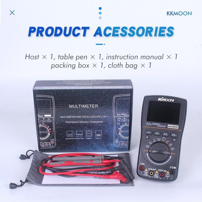 KKmoon 828 2 in 1 High Definition Intelligent Graphical Digital Oscilloscope Multimeter  |   Digital Multimeters & Oscilloscopes Digital Multimeters & Oscilloscopes Black