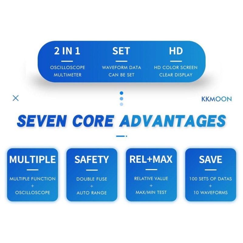 KKmoon 828 2 in 1 High Definition Intelligent Graphical Digital Oscilloscope Multimeter  |   Digital Multimeters & Oscilloscopes Digital Multimeters & Oscilloscopes Black