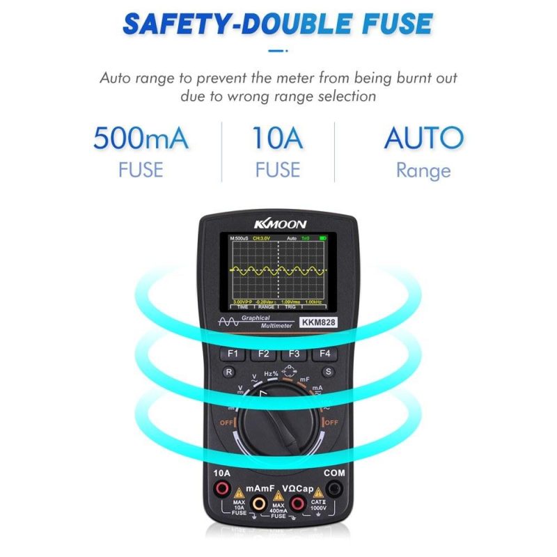 KKmoon 828 2 in 1 High Definition Intelligent Graphical Digital Oscilloscope Multimeter  |   Digital Multimeters & Oscilloscopes Digital Multimeters & Oscilloscopes Black