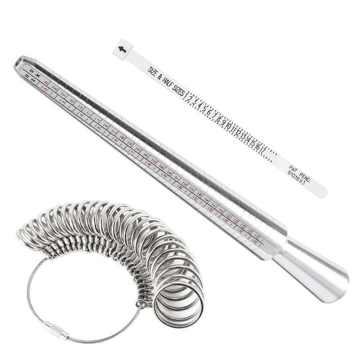 KKmoon Aluminium Ring Sizer Mandrel Metal Ring Sizer Finger Sizing Stick Mandrel Tool with Ring Sizer Gauge Set Measuring Tape for Ring Size Measurement  |   Other Instruments Measurement & Analysis Instruments Other Instruments