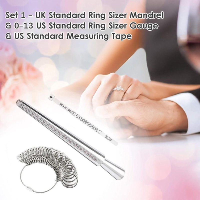 KKmoon Aluminium Ring Sizer Mandrel Metal Ring Sizer Finger Sizing Stick Mandrel Tool with Ring Sizer Gauge Set Measuring Tape for Ring Size Measurement  |   Other Instruments Measurement & Analysis Instruments Other Instruments