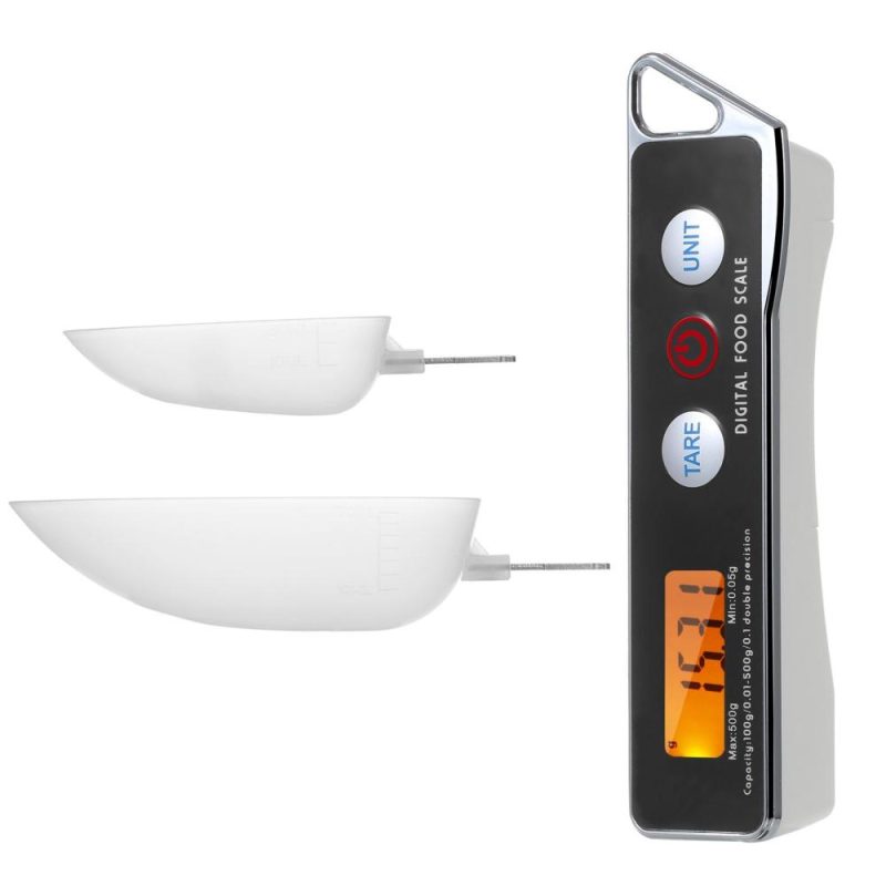 KKmoon Digital Spoon Scale Electronic Measuring Spoon Scale Household Kitchen Spoon Scale Food Scale with Tare Function Capacity 0.05g to 500g Support Unit g/oz/gn/ct/dwt  |   Digital Scales Digital Scales Black + White