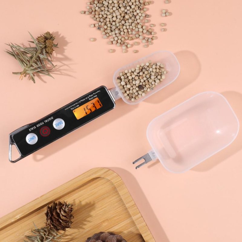 KKmoon Digital Spoon Scale Electronic Measuring Spoon Scale Household Kitchen Spoon Scale Food Scale with Tare Function Capacity 0.05g to 500g Support Unit g/oz/gn/ct/dwt  |   Digital Scales Digital Scales Black + White