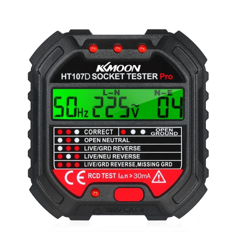 KKmoon GFCI Outlet Tester with Voltage Display 90-250V Socket Tester  |   Other Instruments Measurement & Analysis Instruments Black