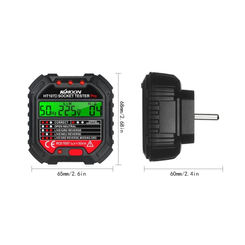 KKmoon GFCI Outlet Tester with Voltage Display 90-250V Socket Tester  |   Other Instruments Measurement & Analysis Instruments Black