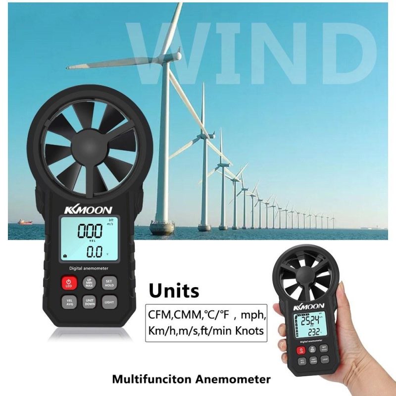 KKMOON Handheld Anemometer Portable Wind Speed Meter  |   Other Nature Element Measurements Measurement & Analysis Instruments Black/Black+Red