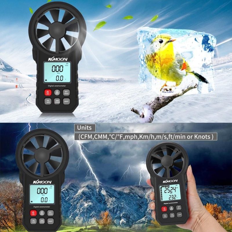 KKMOON Handheld Anemometer Portable Wind Speed Meter  |   Other Nature Element Measurements Measurement & Analysis Instruments Black/Black+Red