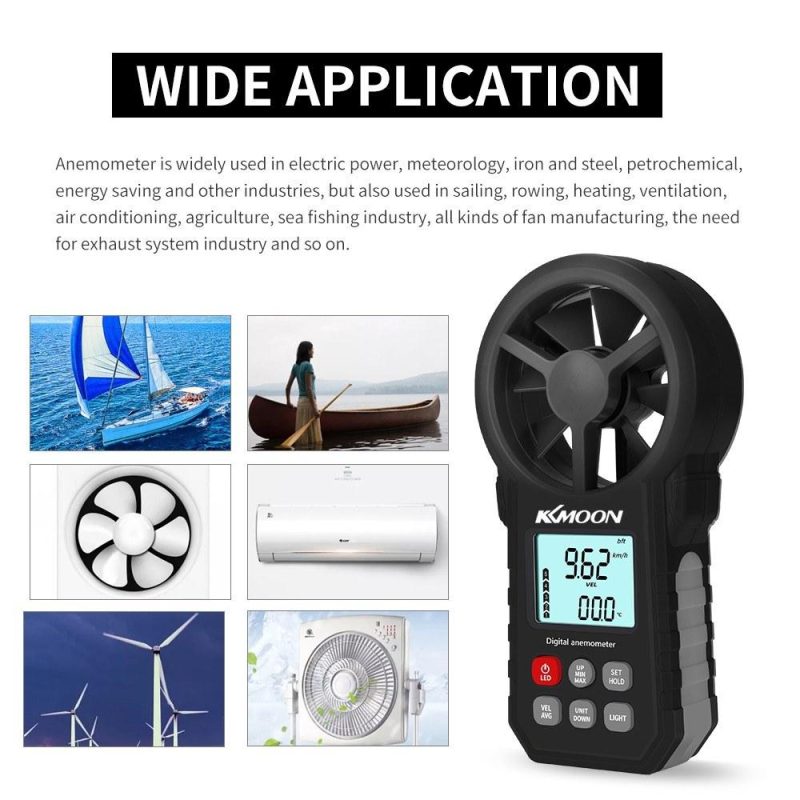 KKMOON Handheld Anemometer Portable Wind Speed Meter  |   Other Nature Element Measurements Measurement & Analysis Instruments Black/Black+Red