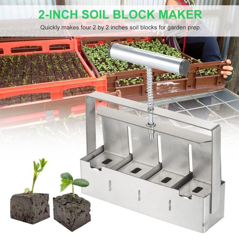 KKmoon Handheld Soil Blocker 2-Inch Soil Block Maker Soil Blocking Tool with Dibbles Dibbers for Garden Prep  |   Hardware & Accessories Hardware & Accessories Hardware & Accessories