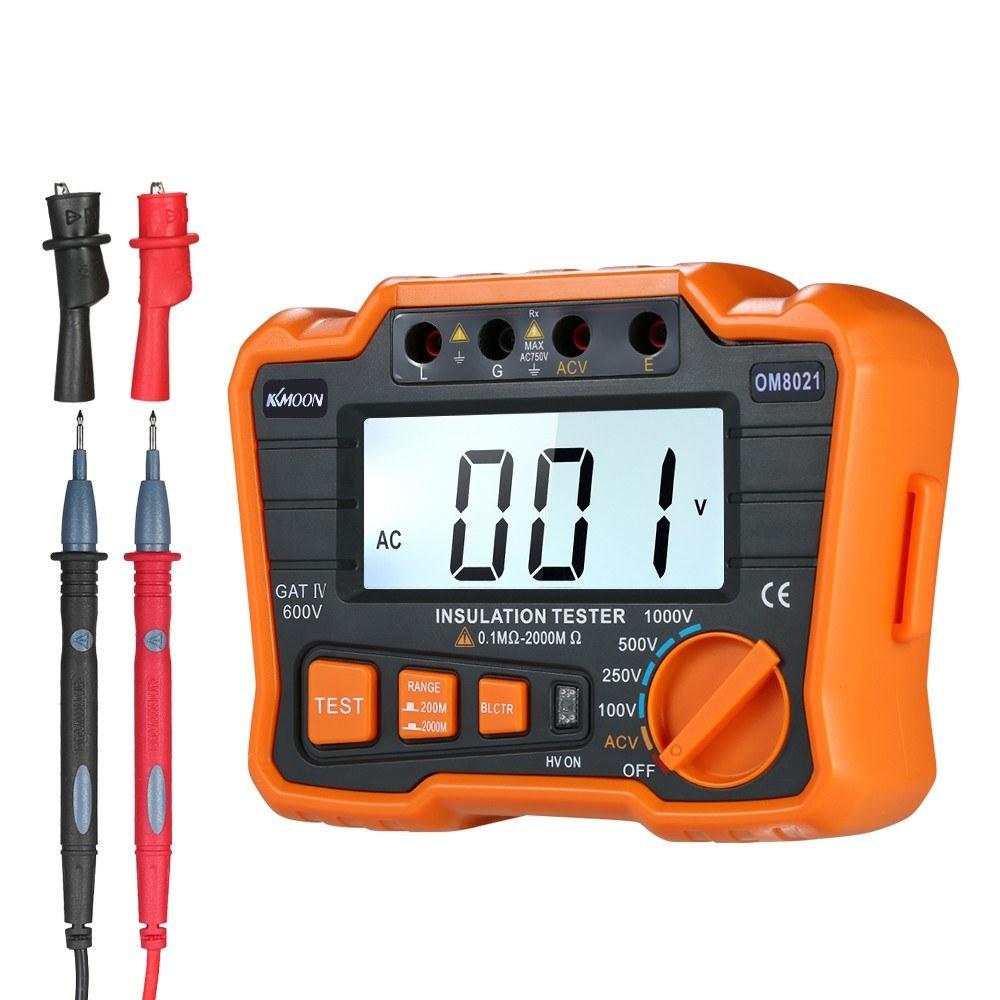 KKmoon Insulation Resistance Tester DCV ACV Meter 1000V Ground  Megohmmeter MegOhm Voltmeter w/LCD Backlight Display  |   Digital Multimeters & Oscilloscopes Digital Multimeters & Oscilloscopes Black & Orange