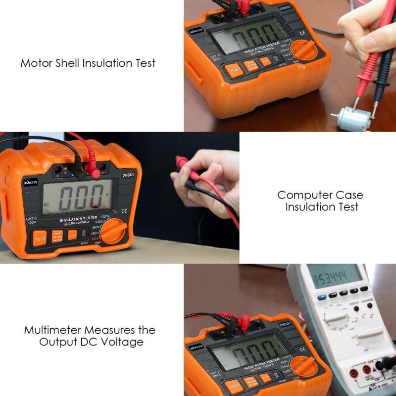 KKmoon Insulation Resistance Tester DCV ACV Meter 1000V Ground  Megohmmeter MegOhm Voltmeter w/LCD Backlight Display  |   Digital Multimeters & Oscilloscopes Digital Multimeters & Oscilloscopes Black & Orange