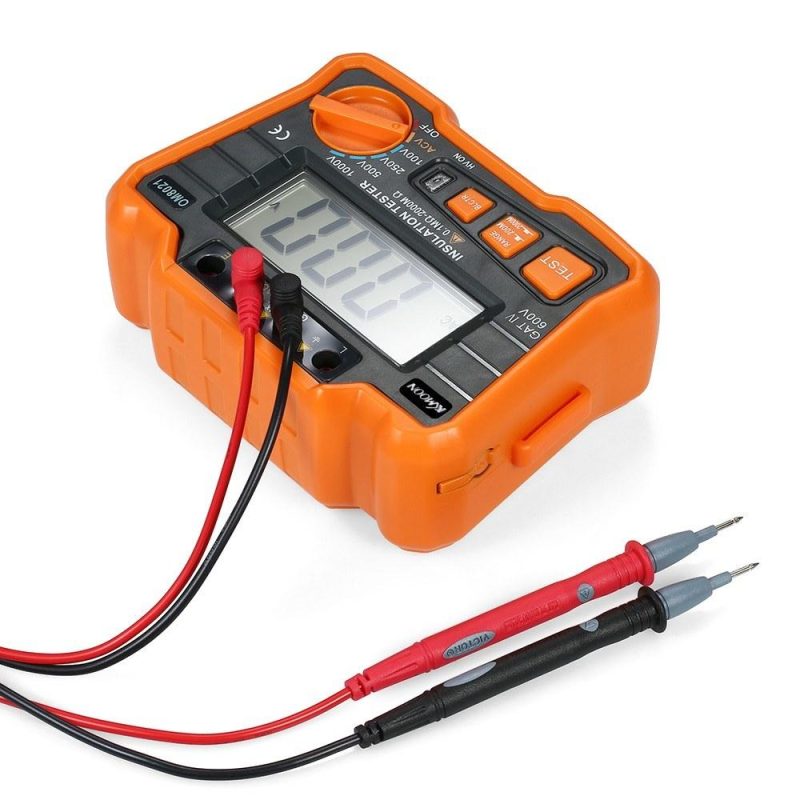 KKmoon Insulation Resistance Tester DCV ACV Meter 1000V Ground  Megohmmeter MegOhm Voltmeter w/LCD Backlight Display  |   Digital Multimeters & Oscilloscopes Digital Multimeters & Oscilloscopes Black & Orange