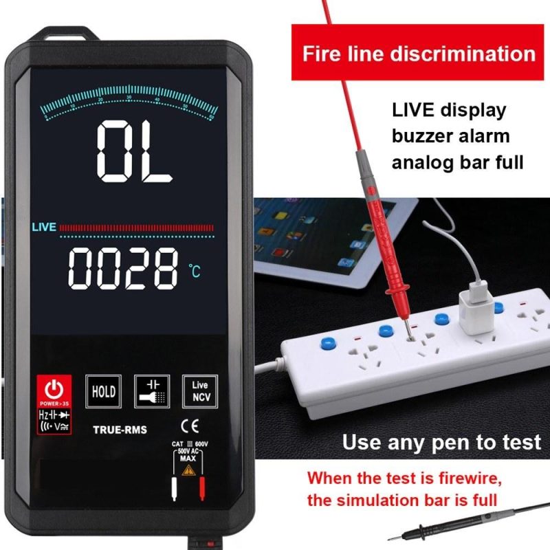 KKmoon KKM128 4.7 Inch Touching Color Screen Ultra-thin Multimeter  |   Digital Multimeters & Oscilloscopes Digital Multimeters & Oscilloscopes Black