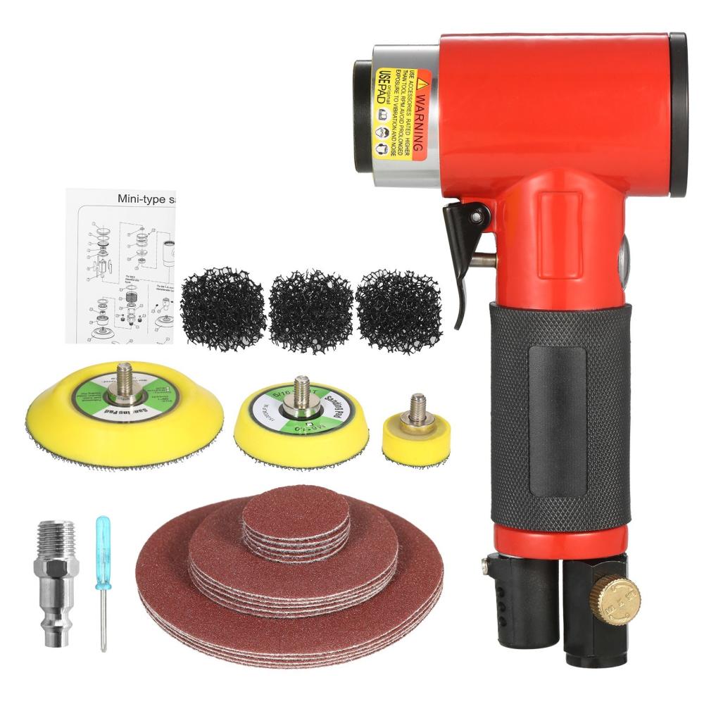 KKmoon Mini Air Sander with 1/2/3 Inch Sand Disks Random Orbital Pneumatic Sander Air Powered Sanders & Polisher with 15 Sandpapers for Car Beauty Woodworking Sanding Polishing Waxing  |   Electrical Equipment & Supplies Electrical Equipment & Supplies Electrical Equipment & Supplies