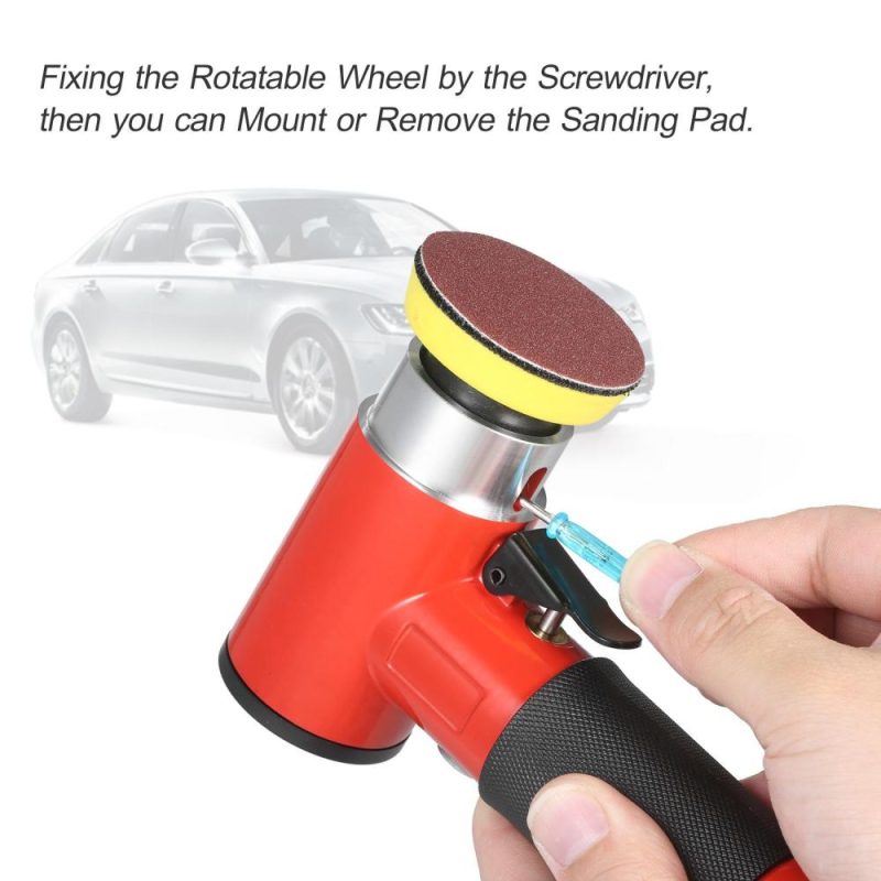 KKmoon Mini Air Sander with 1/2/3 Inch Sand Disks Random Orbital Pneumatic Sander Air Powered Sanders & Polisher with 15 Sandpapers for Car Beauty Woodworking Sanding Polishing Waxing  |   Electrical Equipment & Supplies Electrical Equipment & Supplies Electrical Equipment & Supplies