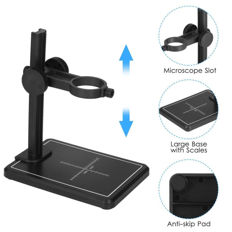 KKmoon Mini Digital Microscope Stand Magnifier Camera Up and Down Adjustable Stand Holder Universal Support Bracket Large Base with Scales for Digital Microscope  |   Microscopes & Endoscope Measurement & Analysis Instruments Microscopes & Endoscope